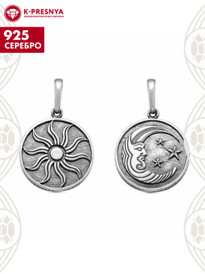 Подвеска серебро 925 пробы, покрытие - оксидирование, без вставок