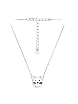 Колье бижутерия, покрытие - платинирование, отделка - эмаль, без вставок