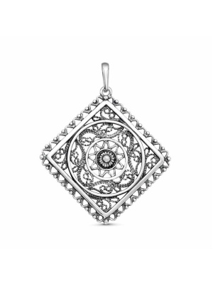 Подвеска серебро 925 пробы, покрытие - оксидирование, без вставок