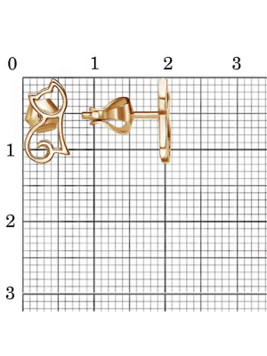 Серьги серебро 925 пробы, покрытие - золочение, без вставок