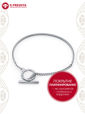Браслет серебро 925 пробы, покрытие - платинирование, без вставок