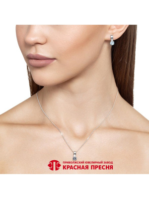 Серьги серебро 925 пробы, покрытие - родирование