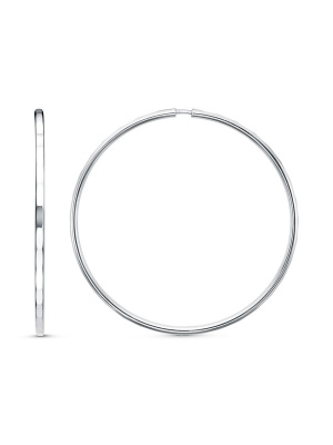 Серьги серебро 925 пробы, покрытие - родирование, отделка - алмазная грань, без вставок