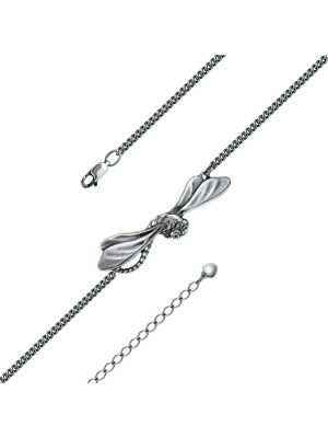 Браслет бижутерия, покрытие - серебрение с оксидированием, без вставок