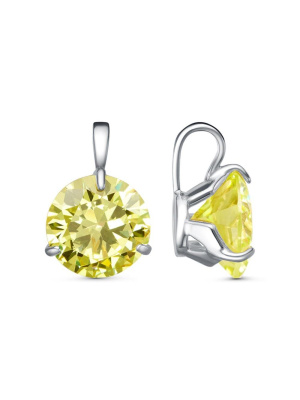 Подвеска бижутерия, покрытие - платинирование, вставка - фианит (недрагоценный камень)