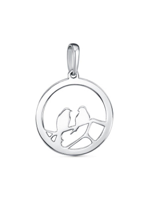 Подвеска бижутерия, покрытие - платинирование, без вставок