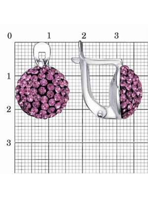 Серьги серебро 925 пробы, без покрытия, вставка - стекло ювелирное preciosa