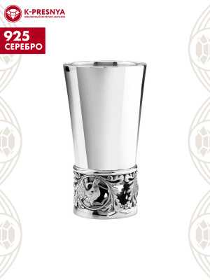 Стопка серебро 925 пробы, покрытие - оксидирование, без вставок