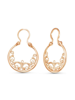 Серьги бижутерия, покрытие - золочение, без вставок