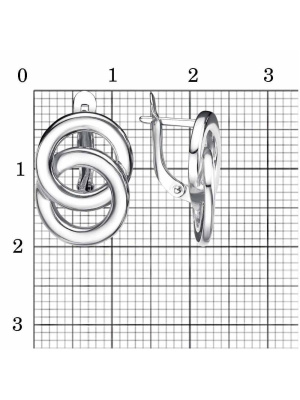 Серьги серебро 925 пробы, покрытие - родирование, без вставок