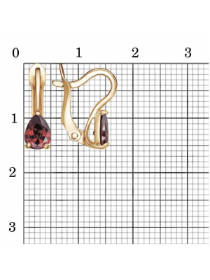 Серьги бижутерия, покрытие - золочение, вставка - фианит (недрагоценный камень)