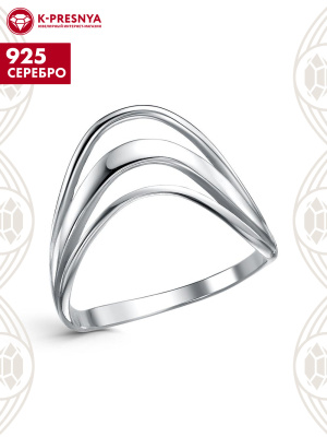 Кольцо серебро 925 пробы, покрытие - родирование, без вставок