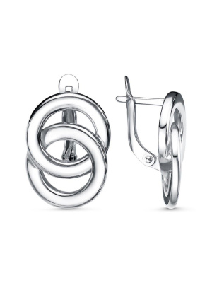 Серьги серебро 925 пробы, покрытие - родирование, без вставок