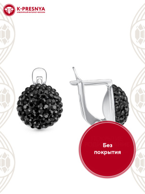 Серьги серебро 925 пробы, без покрытия, вставка - стекло ювелирное preciosa
