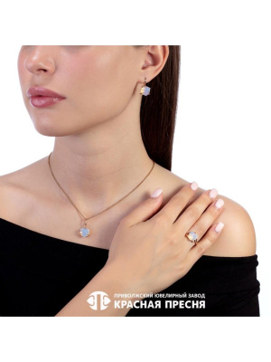 Подвеска серебро 925 пробы, покрытие - золочение, вставка - стекло ювелирное собственной огранки