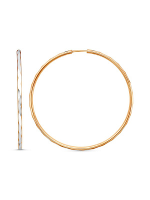 Серьги серебро 925 пробы, покрытие - золочение, отделка - алмазная грань, без вставок