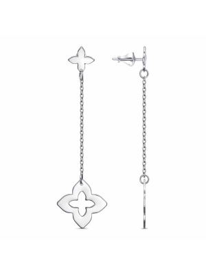 Серьги бижутерия, покрытие - платинирование, без вставок