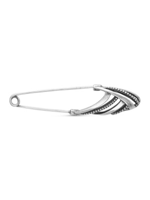 Брошь бижутерия, покрытие - серебрение с оксидированием, без вставок