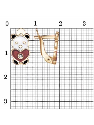 Серьги бижутерия, покрытие - золочение, отделка - эмаль, вставка - стекло ювелирное preciosa