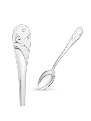 Ложка чайная "версаль" серебро 925 пробы, без покрытия, отделка - эмаль, без вставок