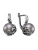Серьги бижутерия, покрытие - серебрение с оксидированием, вставка - имитация жемчуга