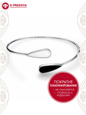 Браслет серебро 925 пробы, покрытие - платинирование, отделка - эмаль, без вставок