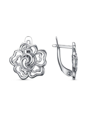 Серьги серебро 925 пробы, покрытие - оксидирование, без вставок