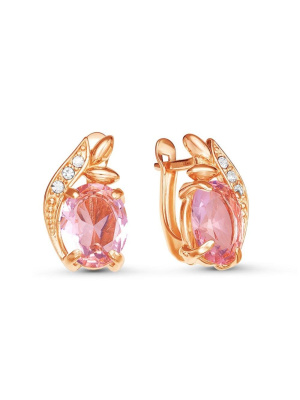 Серьги бижутерия, покрытие - золочение, вставка - стекло ювелирное, стекло ювелирное preciosa