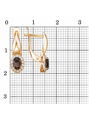 Серьги серебро 925 пробы, покрытие - золочение, выборочное родирование