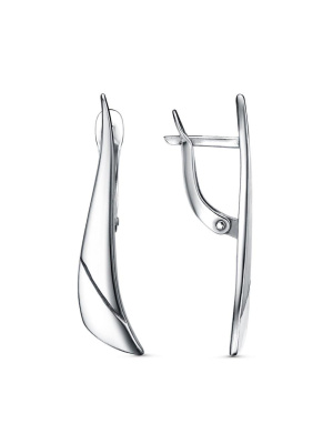 Серьги серебро 925 пробы, покрытие - оксидирование, без вставок