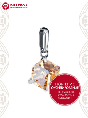 Подвеска серебро 925 пробы, покрытие - оксидирование, вставка - ювелирное стекло европейской огранки