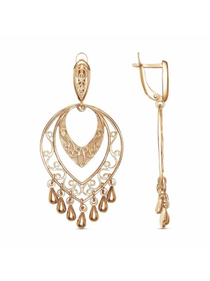 Серьги бижутерия, покрытие - золочение, без вставок