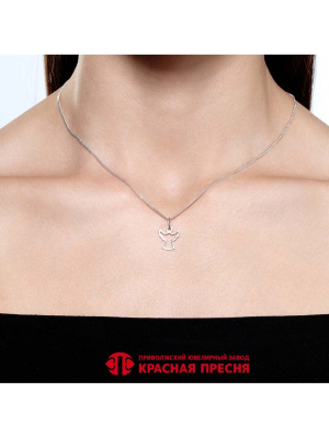 Подвеска бижутерия, покрытие - платинирование, без вставок