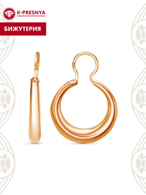 Серьги бижутерия, покрытие - золочение, без вставок