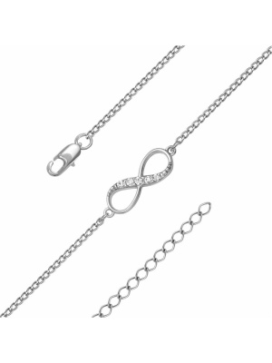 Браслет бижутерия, покрытие - серебрение, вставка - стекло ювелирное preciosa