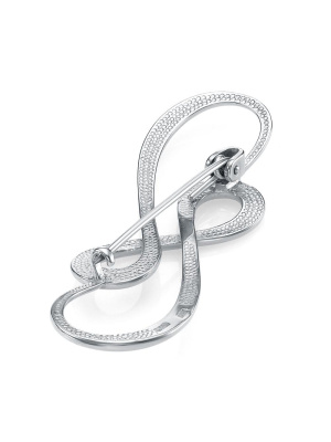 Брошь серебро 925 пробы, покрытие - родирование, без вставок