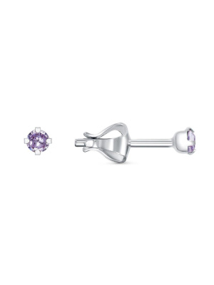 Серьги бижутерия, покрытие - серебрение, вставка - стекло ювелирное preciosa