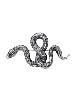 Брошь серебро 925 пробы, покрытие - оксидирование, без вставок