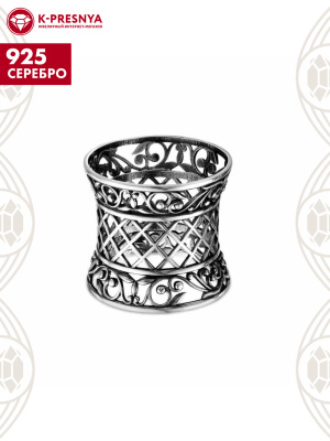 Салфетница серебро 925 пробы, покрытие - оксидирование, без вставок