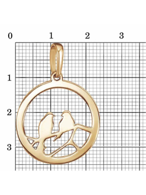 Подвеска бижутерия, покрытие - золочение, без вставок