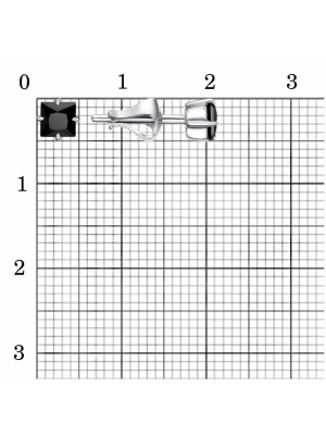 Серьги серебро 925 пробы, покрытие - платинирование, вставка - фианит (недрагоценный камень)