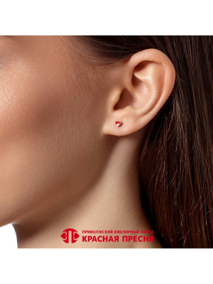 Серьги серебро 925 пробы, покрытие - золочение, отделка - эмаль, без вставок