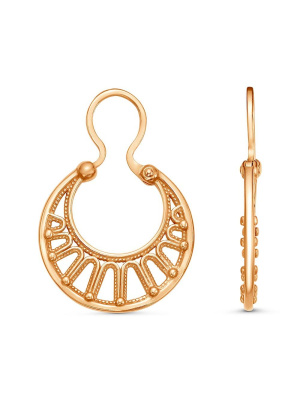 Серьги бижутерия, покрытие - золочение, без вставок