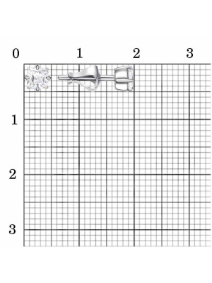 Серьги серебро 925 пробы, покрытие - платинирование, вставка - фианит (недрагоценный камень)