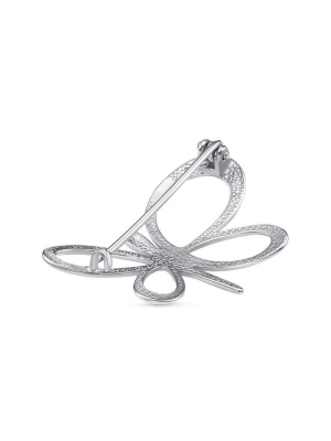 Брошь бижутерия, покрытие - платинирование, без вставок