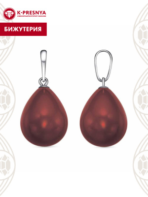 Подвеска бижутерия, покрытие - серебрение с оксидированием, вставка - имитация жемчуга