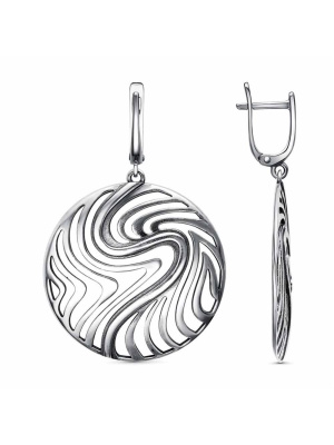 Серьги серебро 925 пробы, покрытие - оксидирование, без вставок