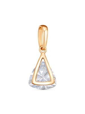 Подвеска бижутерия, покрытие - золочение, вставка - фианит (недрагоценный камень)