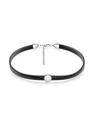 Чокер серебро 925 пробы, покрытие - платинирование, без вставок