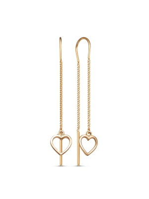 Серьги серебро 925 пробы, покрытие - золочение, без вставок